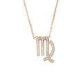 Zodiac Star Sign Pendant Necklace Rose Gold Virgo