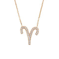 Zodiac Star Sign Pendant Necklace Rose Gold Aries