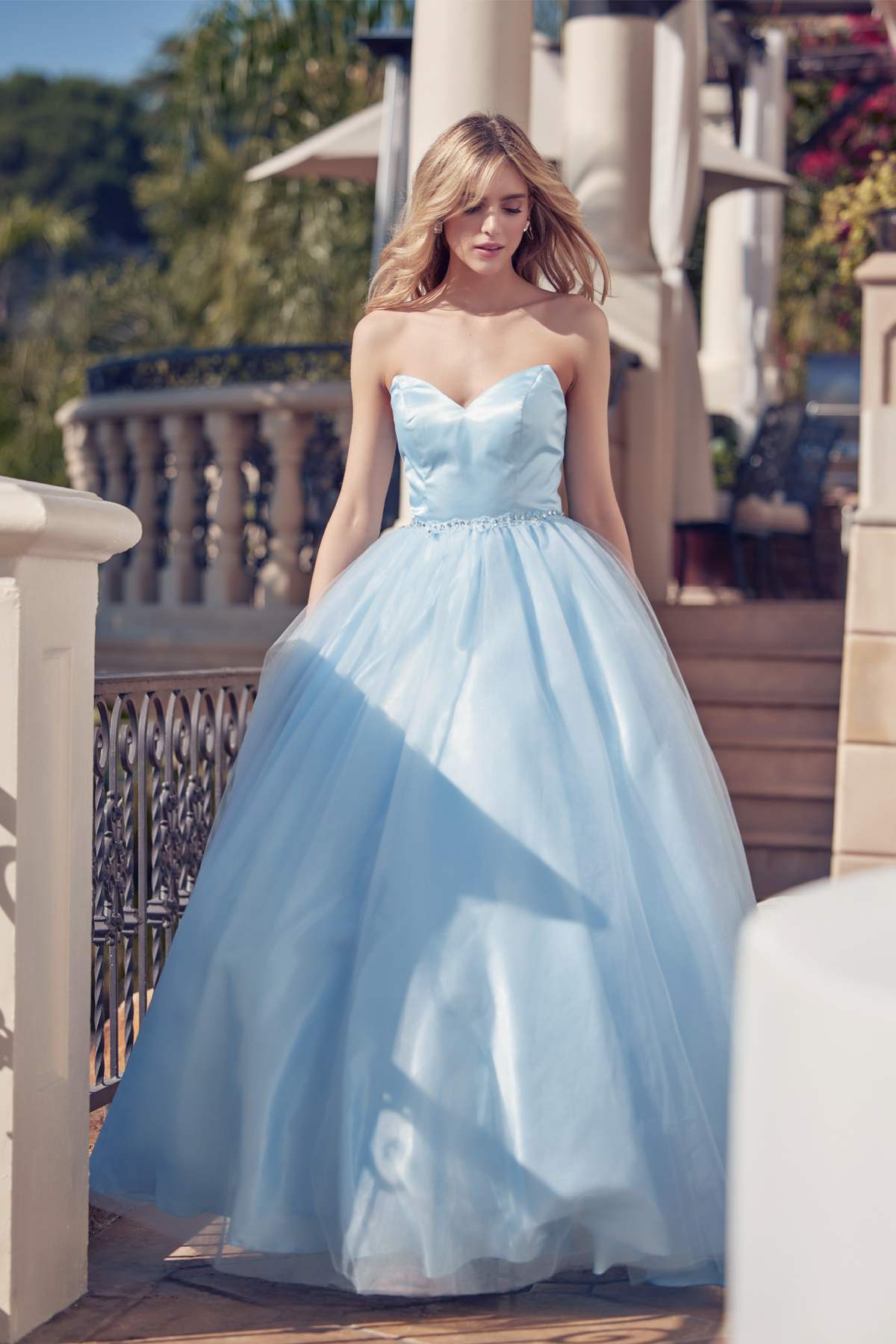 Juliet 265 Strapless A-Line Ball Gown Beaded Belt