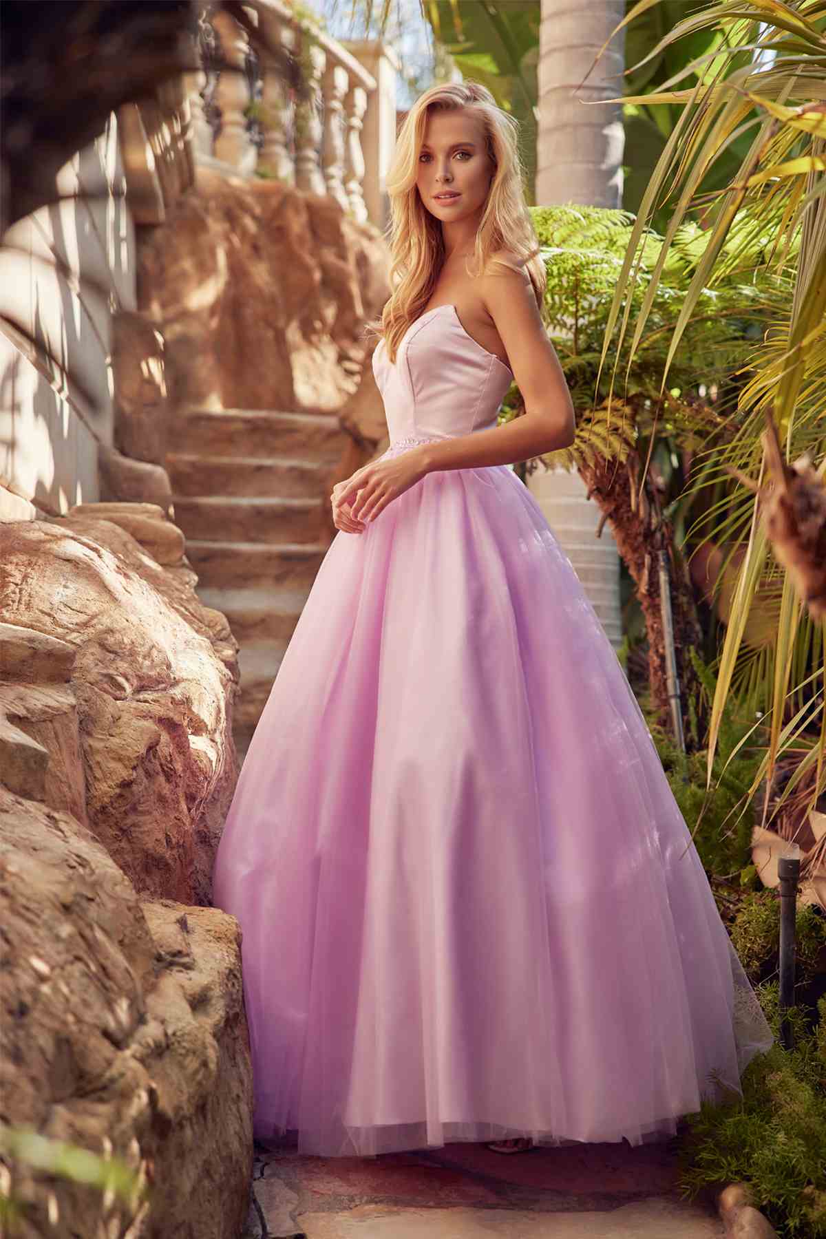 Juliet 265 Strapless A-Line Ball Gown Beaded Belt