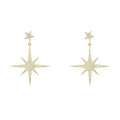 Petite Star Burst Drop Earrings | Gold CZ Celestial Jewelry - Femstylo
