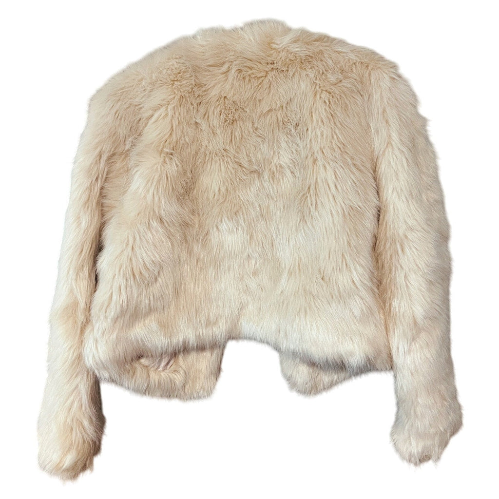 Pre-Loved Fashion Nova Cropped Faux Fur Jacket – Pale Pink