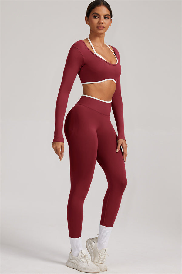 The Elevate Long Sleeve Crop top Leggings 2-Piece Set