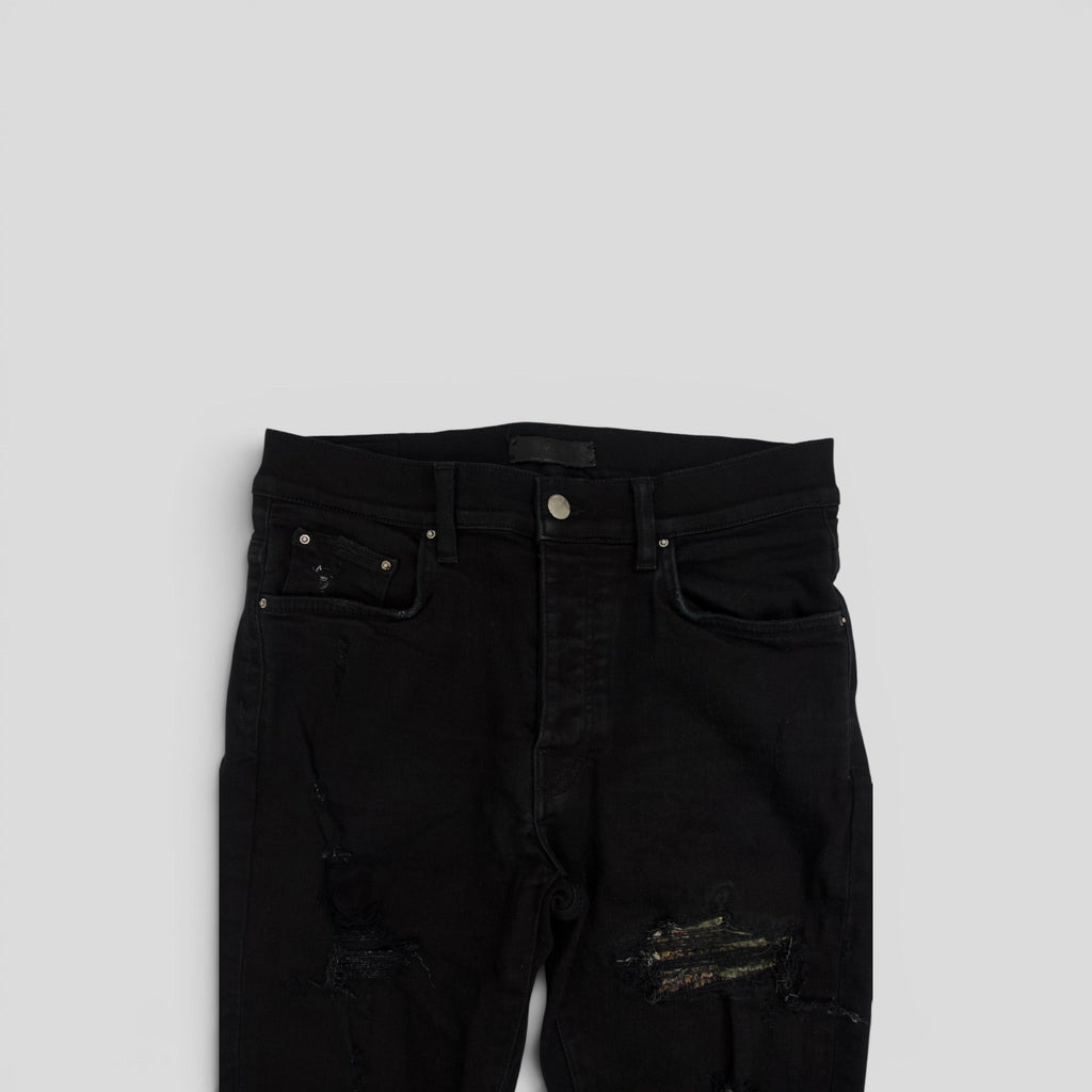 Amiri MX1 Aloha Patch Jeans in Black