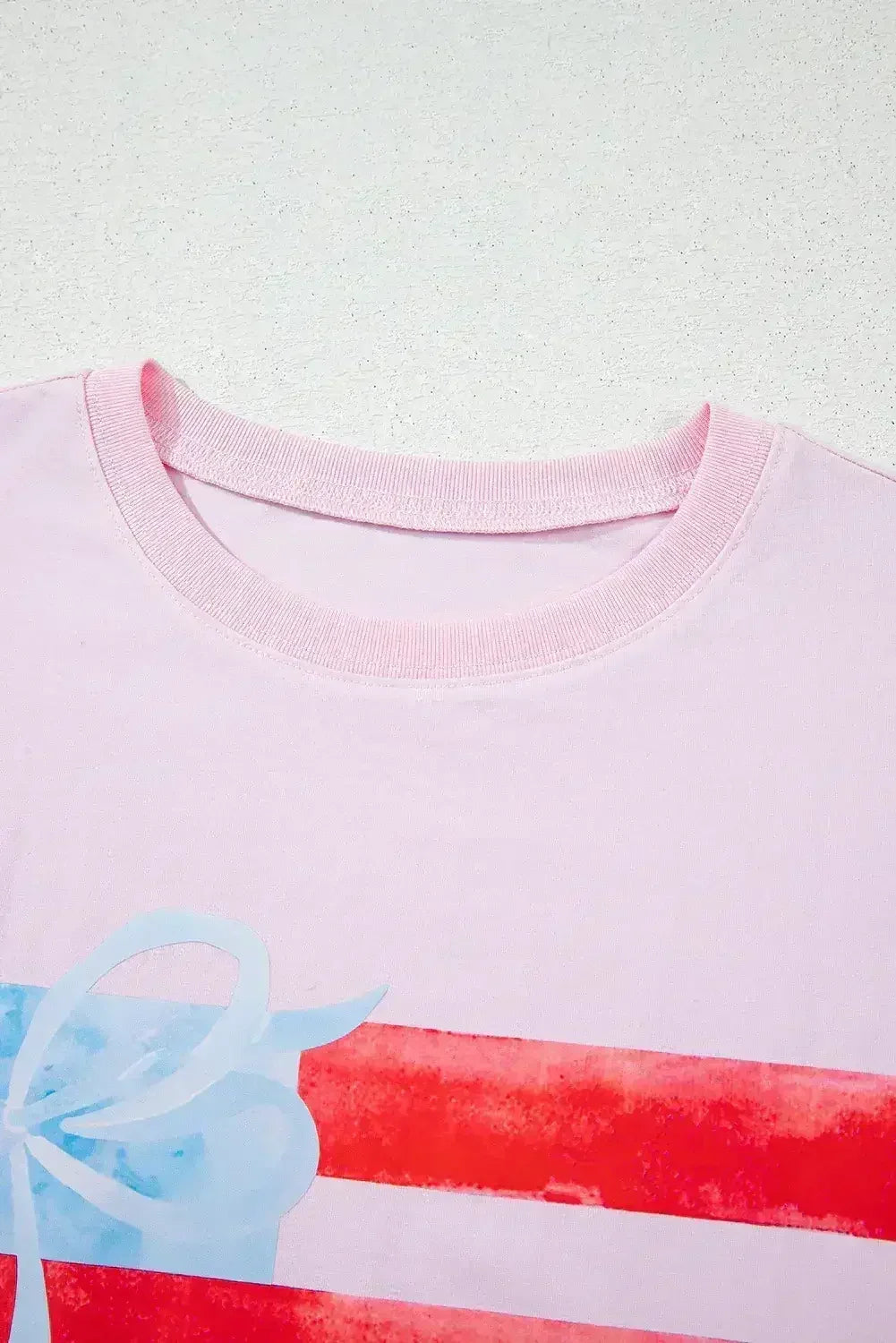 White Flag Bow Graphic Crewneck Tee