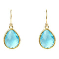 Petite Blue Topaz Drop Earrings | Hydro Gold Everyday Elegance - Femstylo