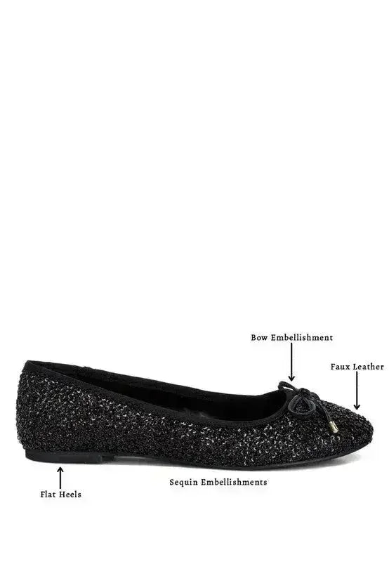 Sequin Ballet Flats - Glam Comfort Shoes | Femstylo
