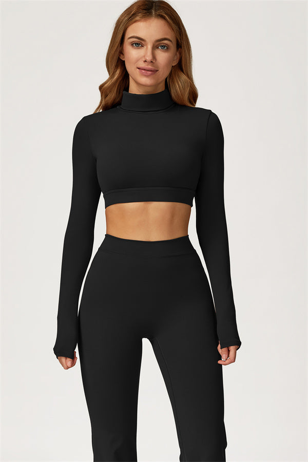 The Axis Crop Top Flared Leggings 2-Piece Set