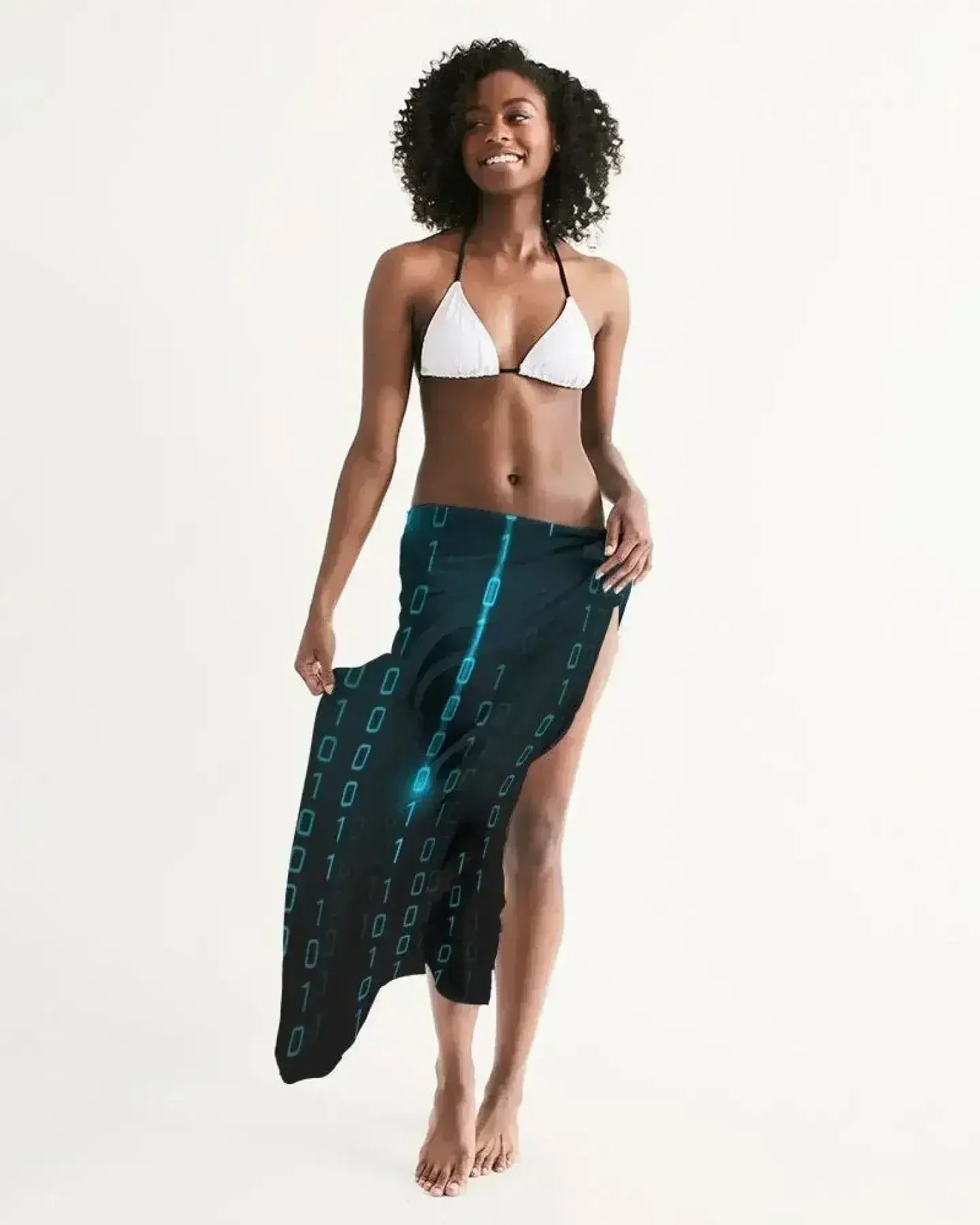 Sheer Sarong Swimsuit Cover Up Wrap / Blue Code