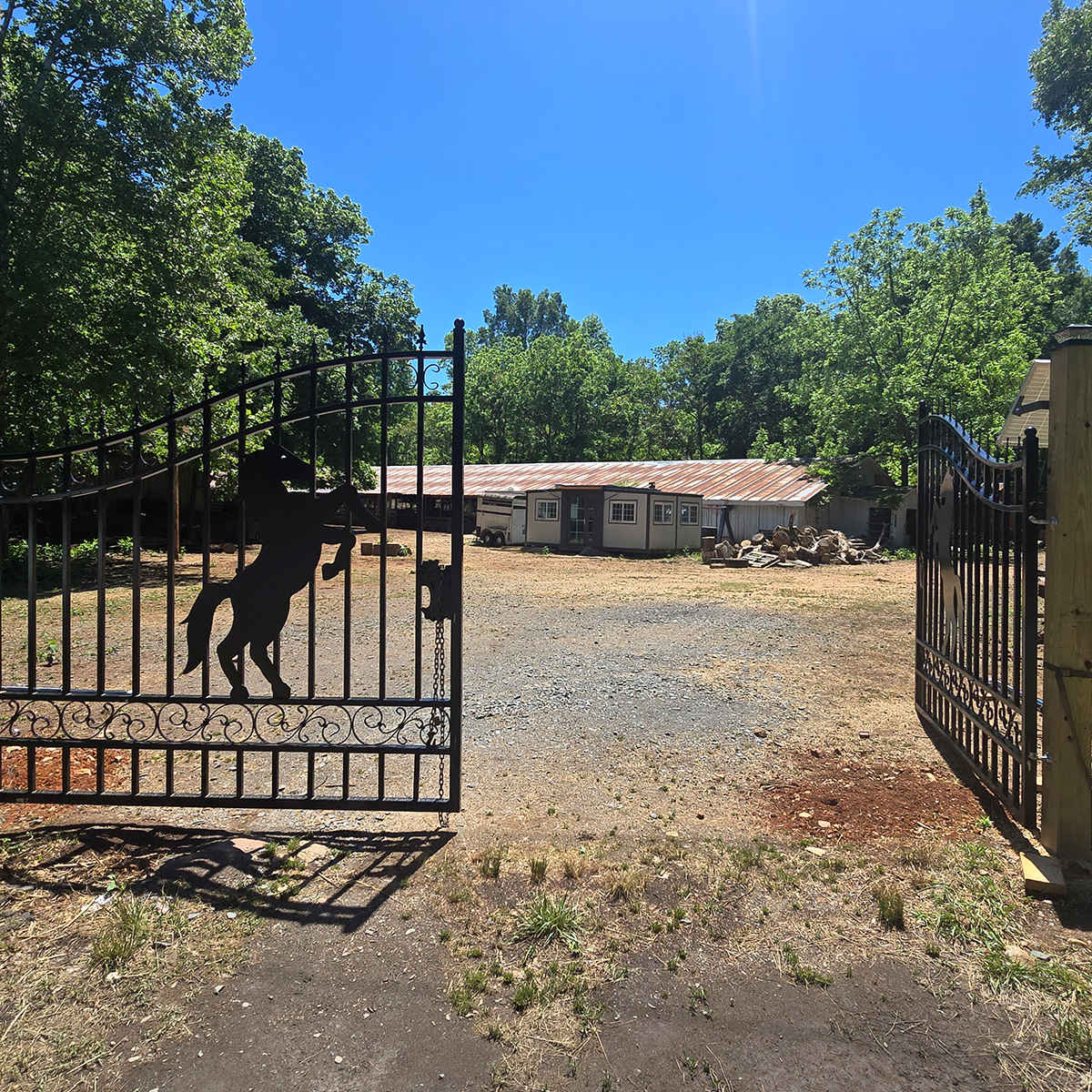 20x8 ft Steel Dual Swing Driveway Gate