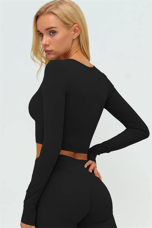 The Lushness Long Sleeve Crop top Shorts 2-Piece Set