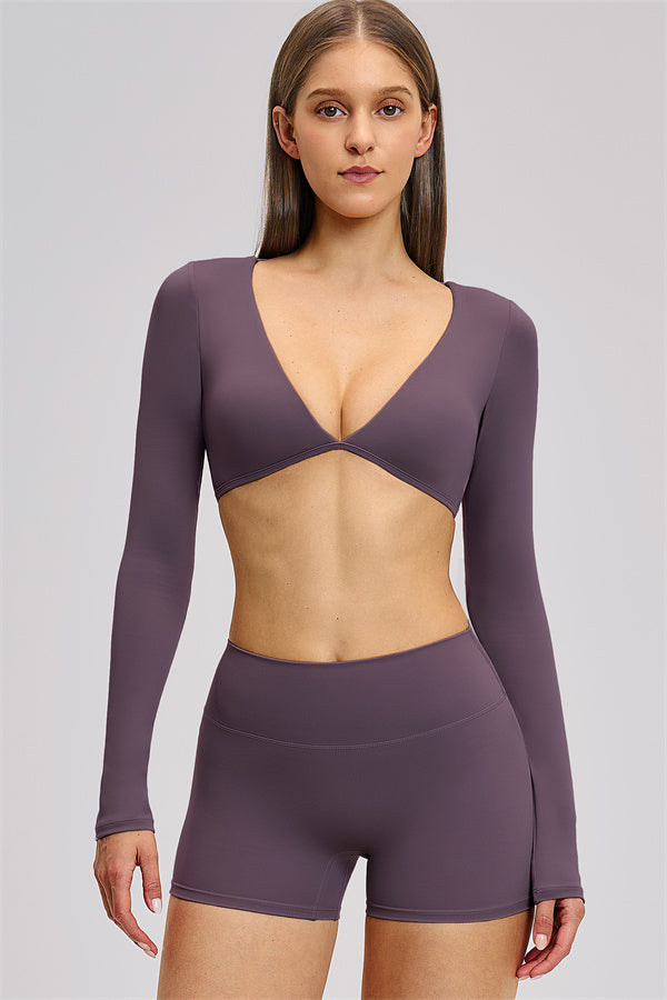 The Zestful Long Sleeve Crop Top