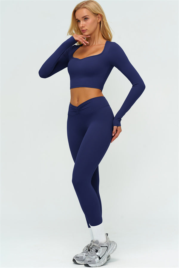 The Lushness Long Sleeve Crop top Leggings 2-Piece Set