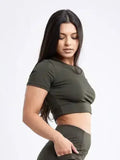 Women's Lightweight Short-Sleeve Crop Top - Workout & Casual