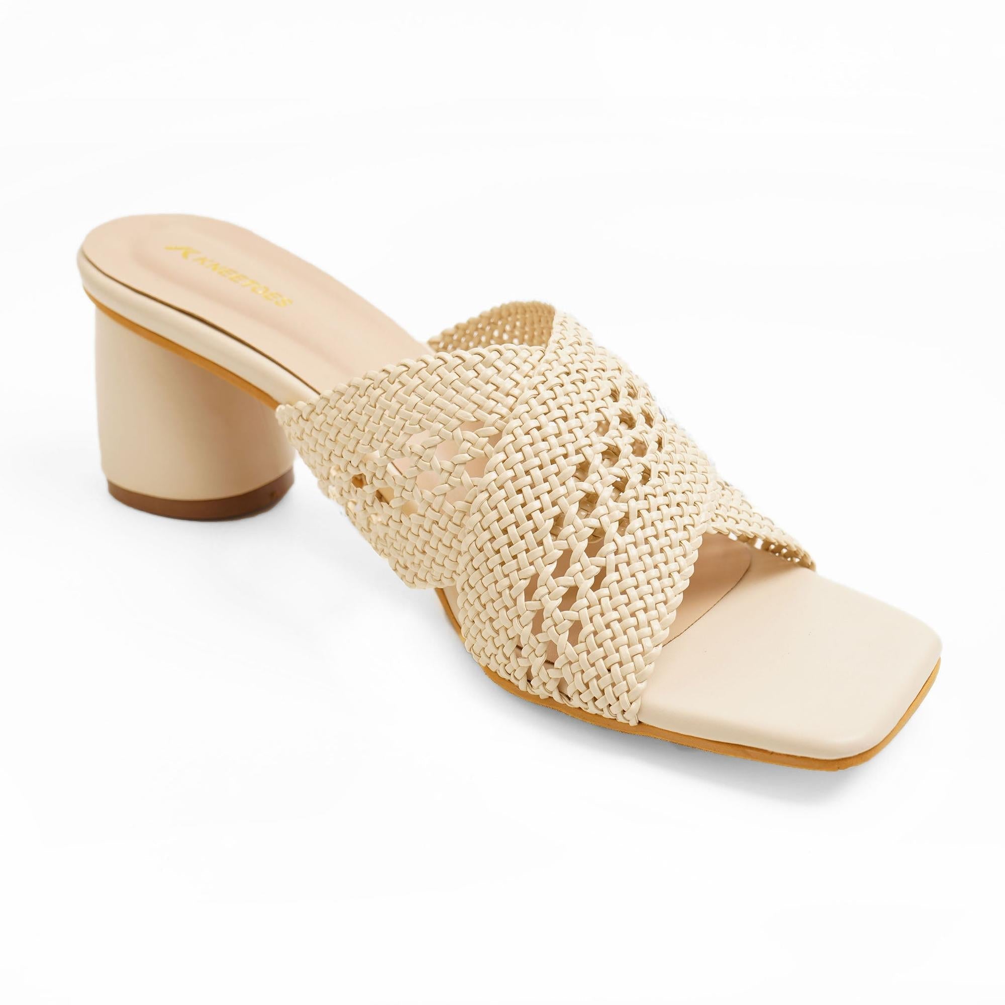 Willow - Beige Block Heels