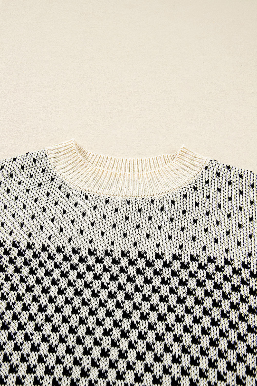 Black Colorblock Bishop Sleeve Knit Sweater