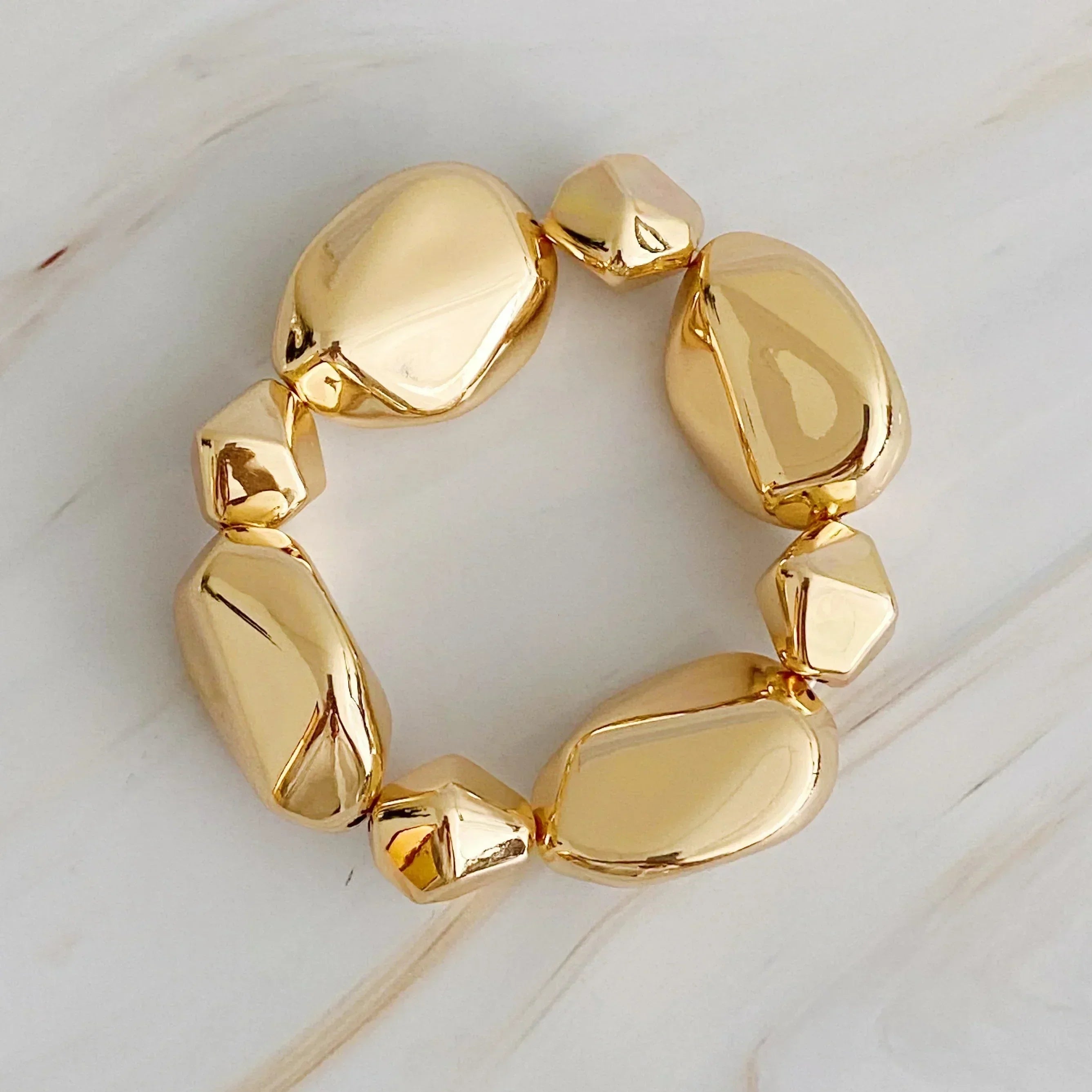 Golden Pebble Stretch Bracelet
