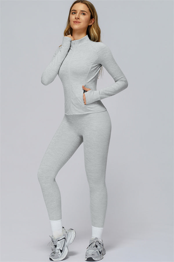 The Radiance Jacket Racerback Sports Bra Leggings 3-Piece Set