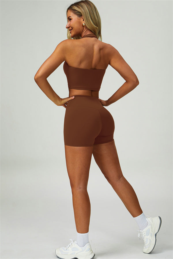 The Seraphine Halter Crop Top Shorts 2-Piece Set