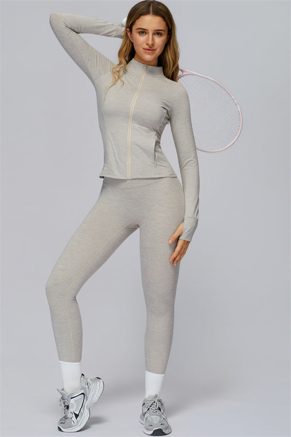 The Radiance Jacket Racerback Sports Bra Leggings 3-Piece Set