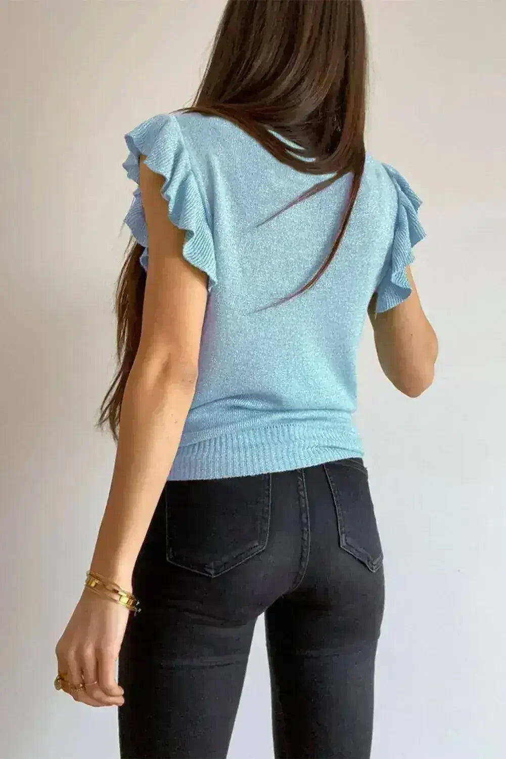 Cascading Ruffles Knit Tank Top