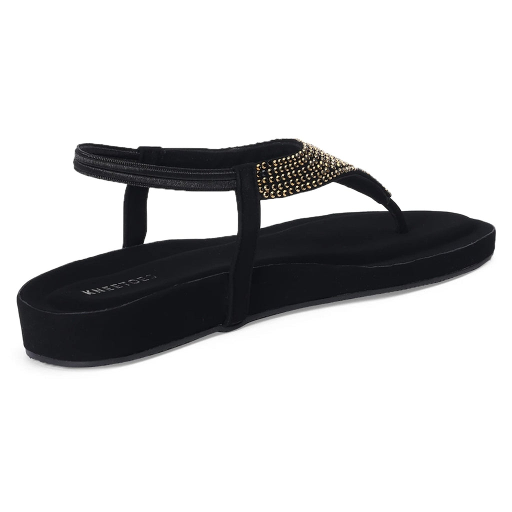 Ebony - Black Thong Sandals