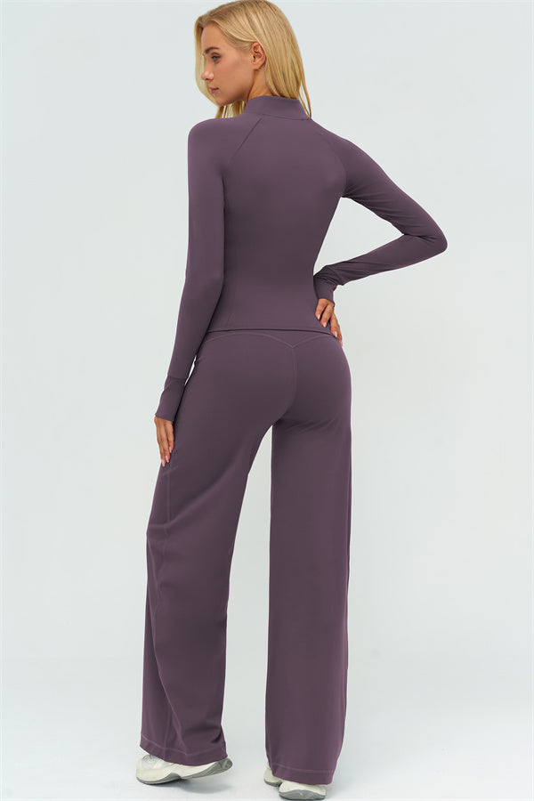 The Twirl Zip Jacket New Straight Leg Pants 2-Piece Set