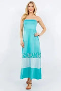 Plus Size Color Block Maxi Dress – Striking Tube Top Design | Femstylo