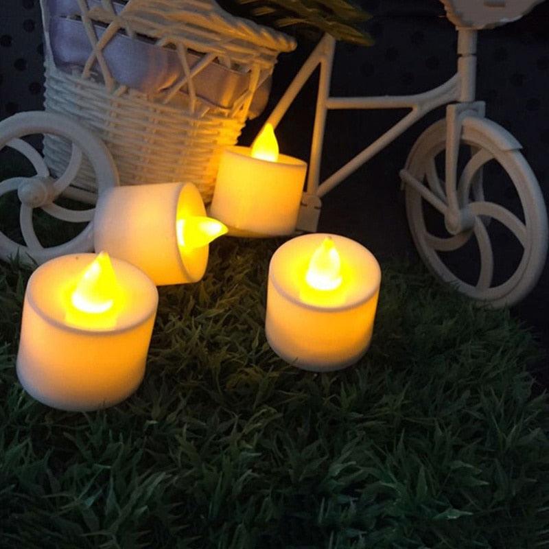 1 PC Creative LED Candle Fake Candles with Moving Flame Outdoor Flickering Flameless Electric Candle Light Multicolor Lamp Simulation Color Flame Tea Light Home Wedding Birthday Decoration