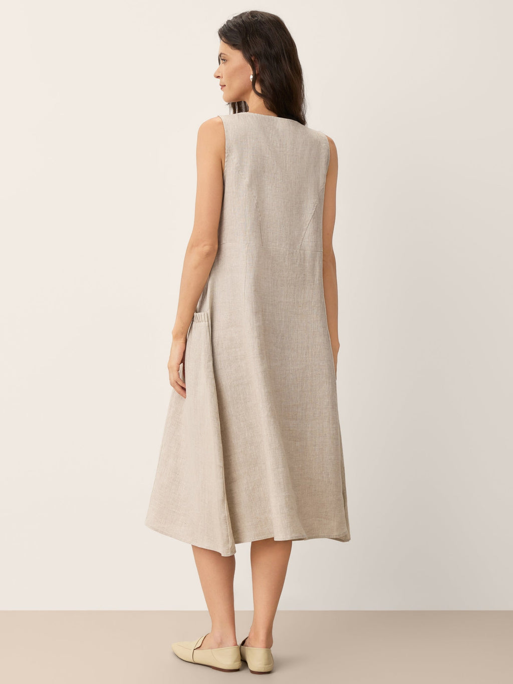 100% Linen Swing Beach Tank Dress GIANA