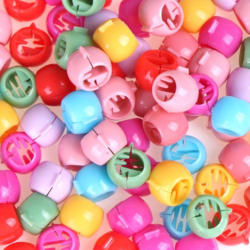 100pcs Hair Braids Maker Beads Headwear Cute Candy Colors Plastic Hairpins Hair Claw Clips For Women Gorgeous Hair Accessories For Women