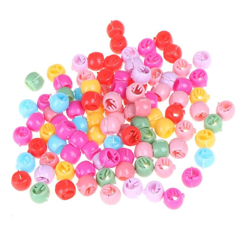 100pcs Hair Braids Maker Beads Headwear Cute Candy Colors Plastic Hairpins Hair Claw Clips For Women Gorgeous Hair Accessories For Women
