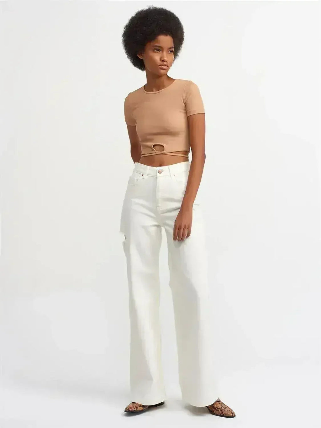 Lace Up Crop Top