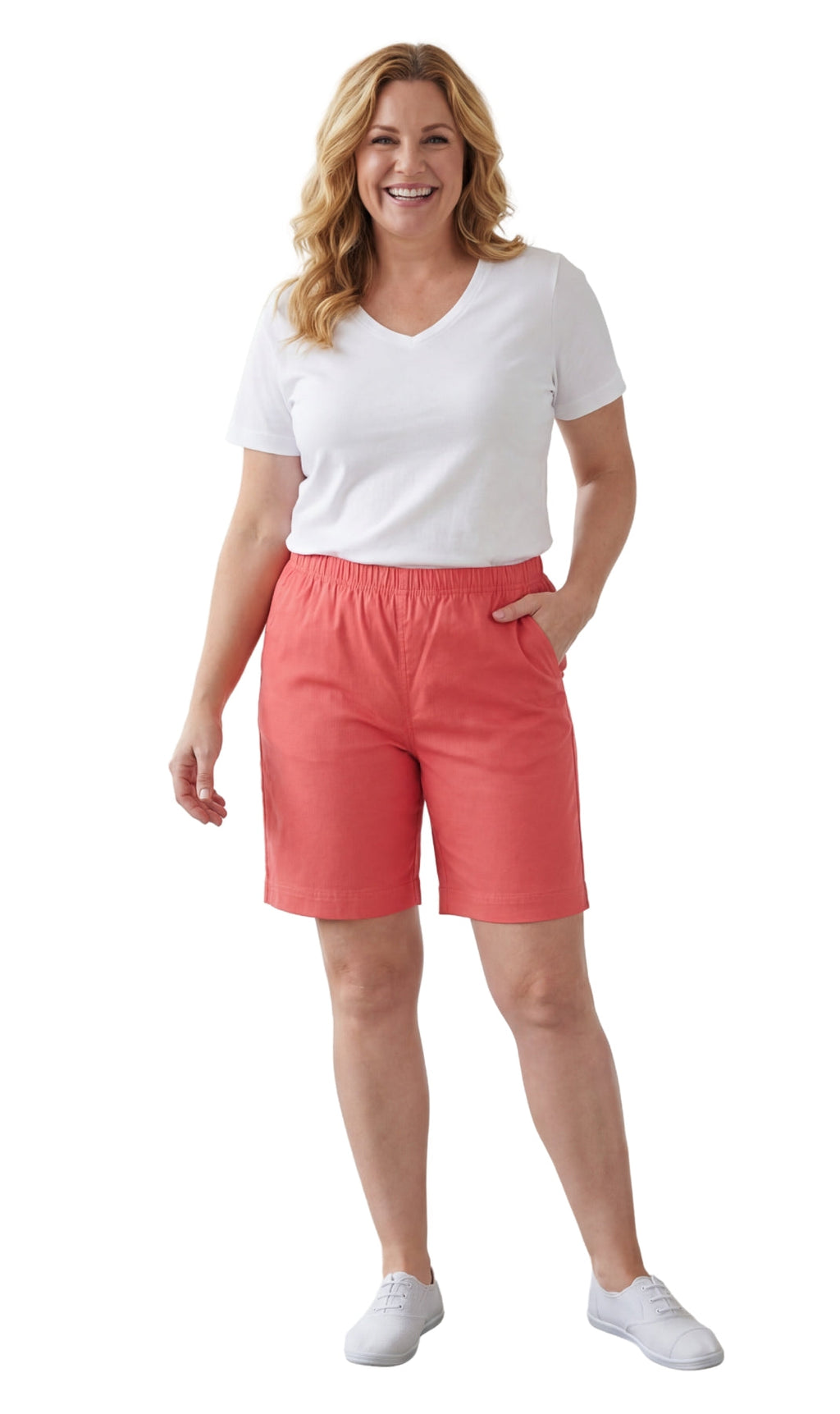 Women's Pull-On Denim and Twill Shorts — Stretch Waist No Zipper
