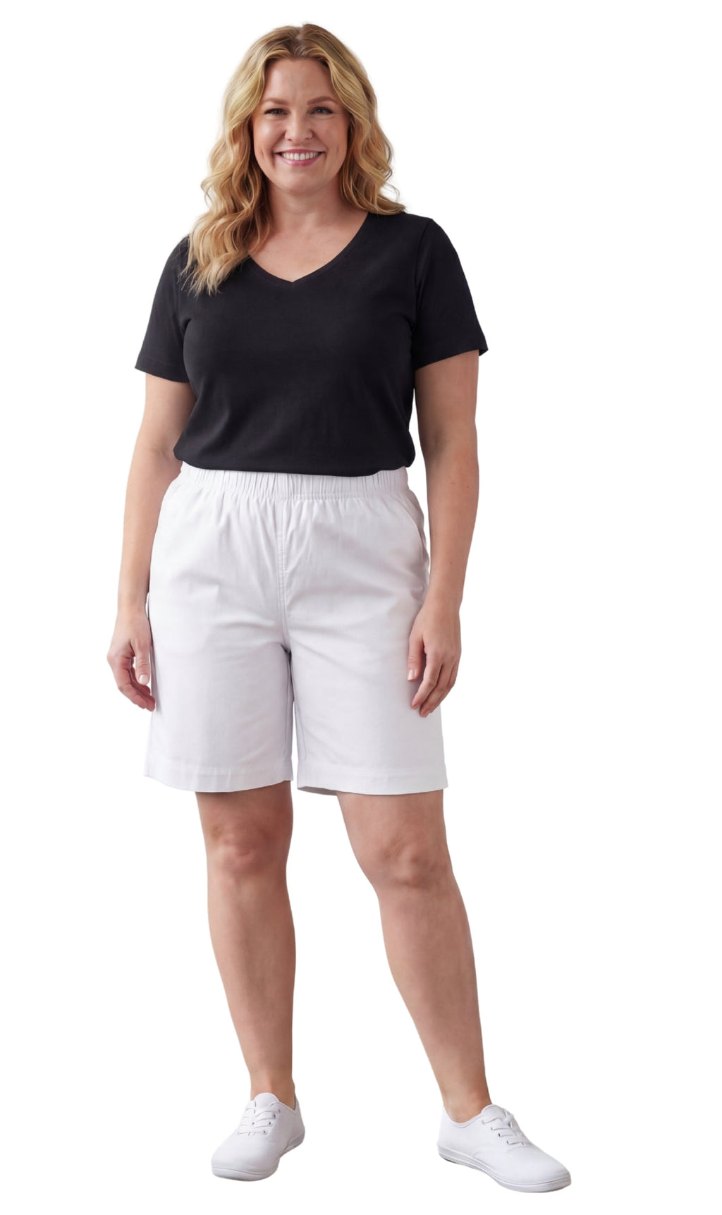 Women's Pull-On Denim and Twill Shorts — Stretch Waist No Zipper