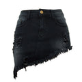 Western Style women's Short Wear Irregular Jeans With holes denim skirt for summer