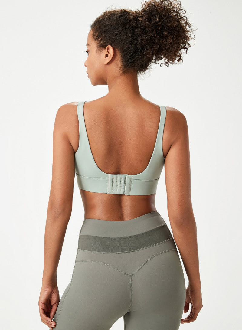 Sports Bra Women Buckle Yoga Bra Fixed Cup Sports Bra Fitness Vest
