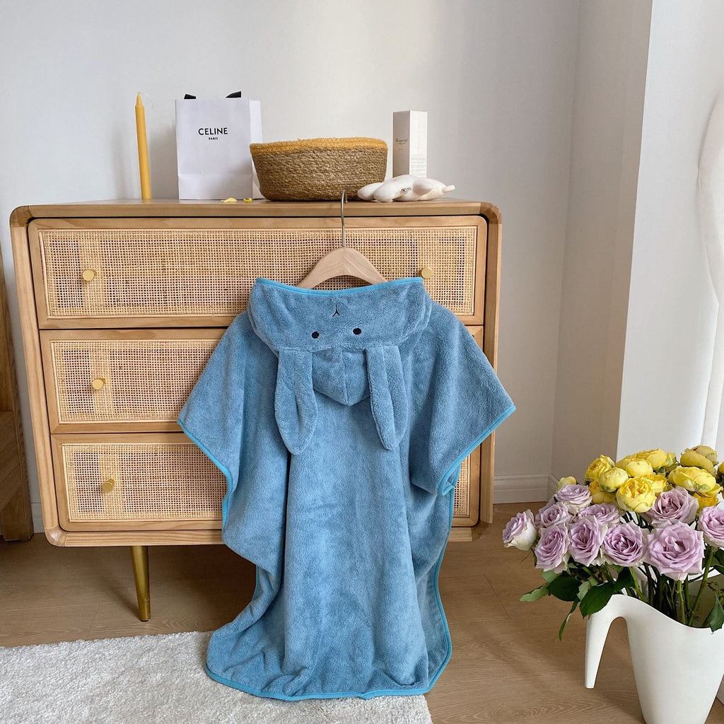 Trendy Rabbit Cartoon Bathrobes For Girls Boys Unisex Soft Hooded And Comfortable Kids Vintage Design Bathrobes
