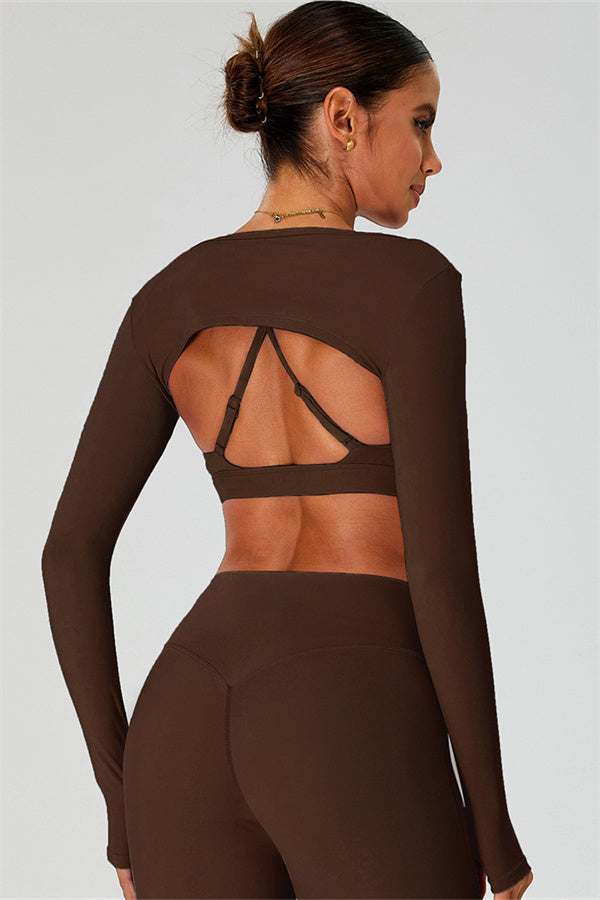The Ember Sports Bra Crop Top Flared Leggings 3-Piece Set