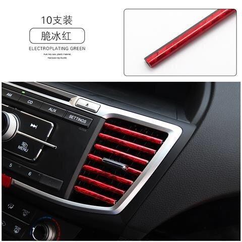 10pcs 20cm Car Styling Moulding Air Outlet Trim Strip Auto Air Vent Grilles Rim Trim Cars Decoration Exterior Decoration Strips Chrome Accessories Car Interior Moulding Strip Car Air Outlet Decoration Strip Flexible Insert Strips for Auto Vent Styling