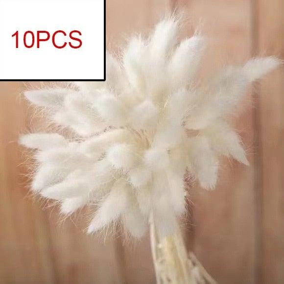 10PCS Bulrush Natural Dried Flowers Artificial Pampas Grass Decor Phragmites Fake Flower Wedding Home Decoration Floor Vase Filler for Living Room Kitchen Decor