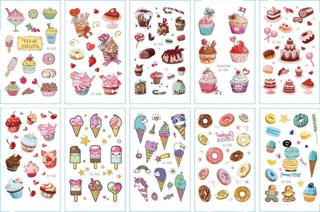 10pcs Dinosaur Sticker Temporary Tatoo Waterproof Colorful Elegant Children Tattoos