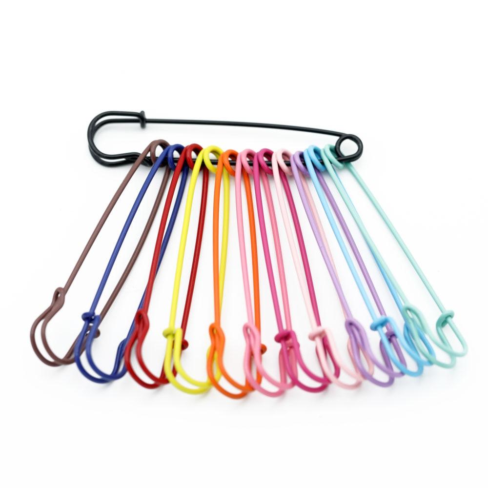 10Pcs Large Heavy Duty Metal Safety Pins Brooch Pins Sewing Tools Color Pins For Jewelry Sewing Accessories Big Safety Pin Oversize Safety Assorted Safety Metal Craft Pin for Blanket Steel Safety Clip