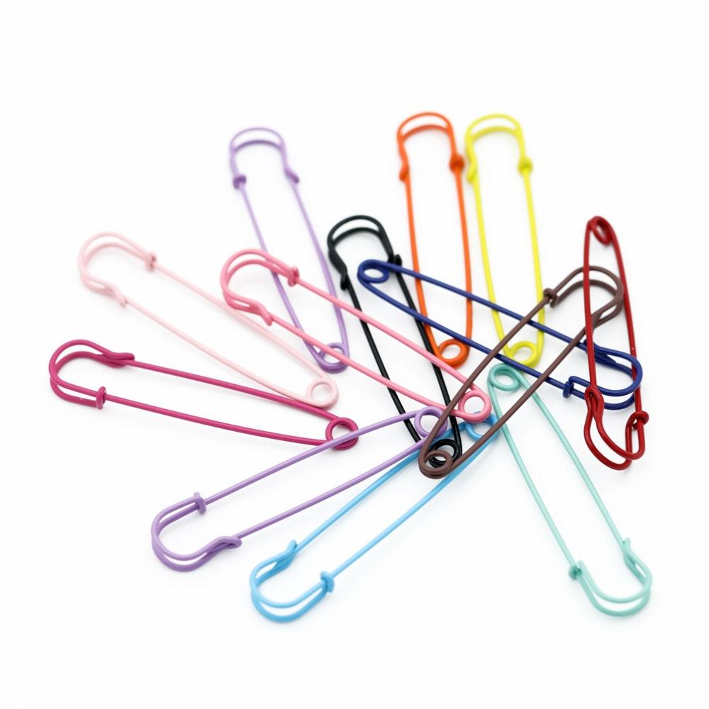 10Pcs Large Heavy Duty Metal Safety Pins Brooch Pins Sewing Tools Color Pins For Jewelry Sewing Accessories Big Safety Pin Oversize Safety Assorted Safety Metal Craft Pin for Blanket Steel Safety Clip