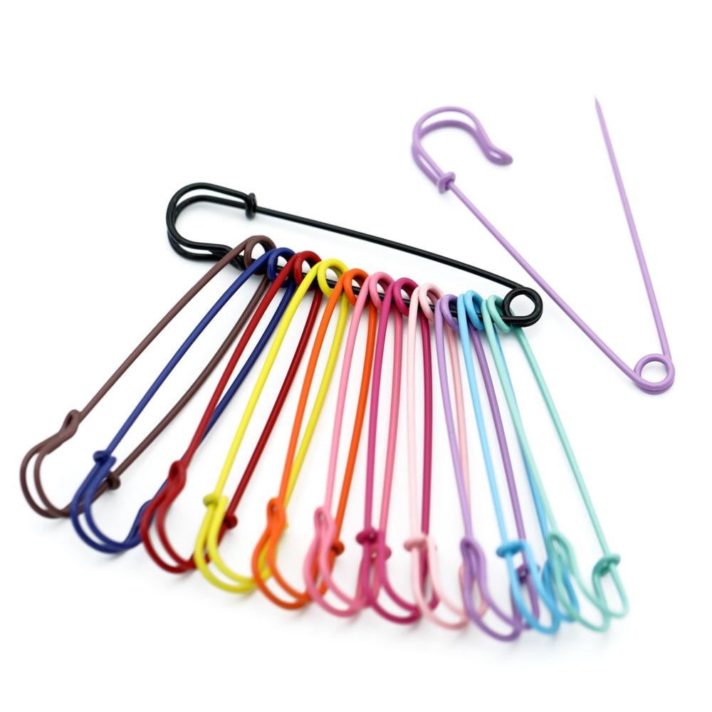 10Pcs Large Heavy Duty Metal Safety Pins Brooch Pins Sewing Tools Color Pins For Jewelry Sewing Accessories Big Safety Pin Oversize Safety Assorted Safety Metal Craft Pin for Blanket Steel Safety Clip