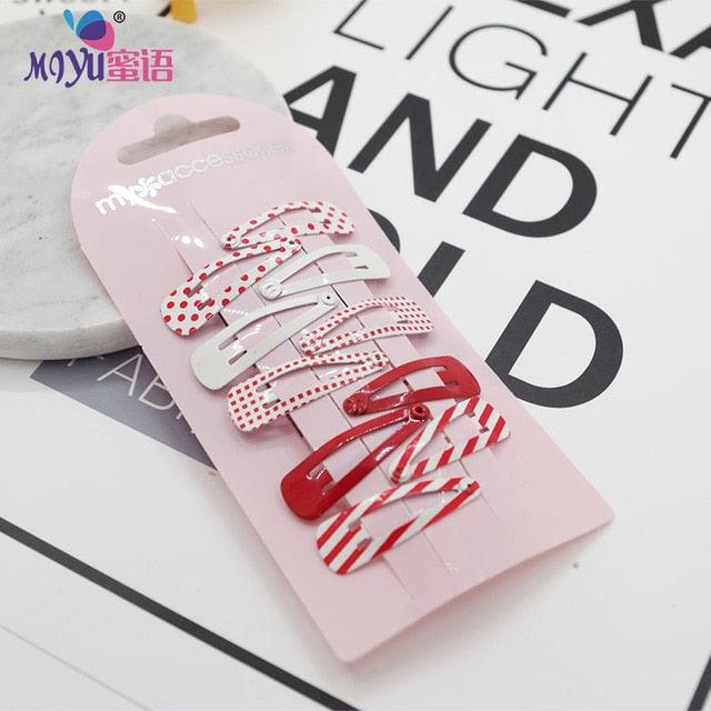 10PCS New Cute Cartoon Heart Type Metal Candy Color Baby BB Clips Girls Hairpins Hair Clip Kids Headwear Children Accessories