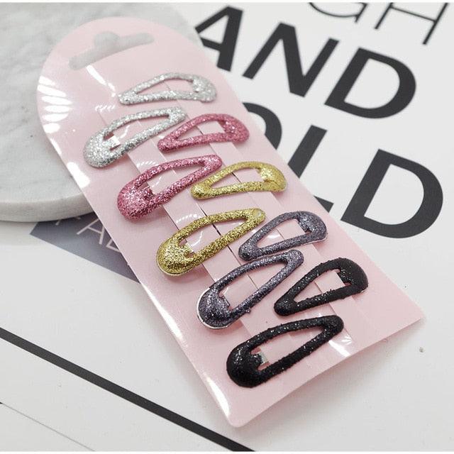 10PCS New Cute Cartoon Heart Type Metal Candy Color Baby BB Clips Girls Hairpins Hair Clip Kids Headwear Children Accessories