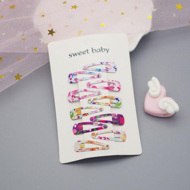 10PCS New Cute Cartoon Heart Type Metal Candy Color Baby BB Clips Girls Hairpins Hair Clip Kids Headwear Children Accessories
