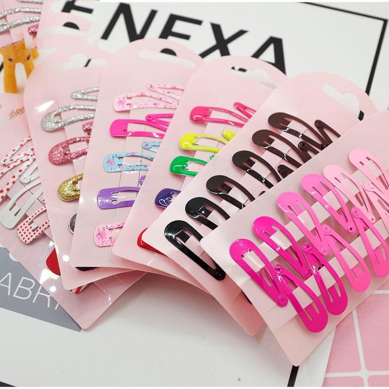 10PCS New Cute Cartoon Heart Type Metal Candy Color Baby BB Clips Girls Hairpins Hair Clip Kids Headwear Children Accessories