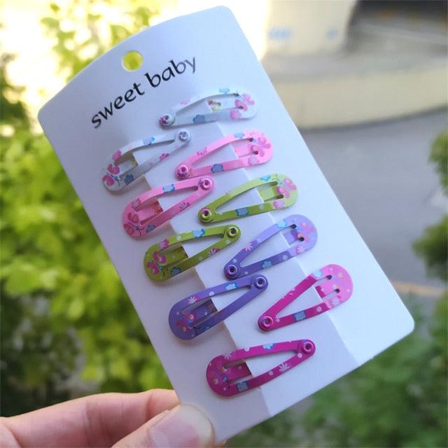 10PCS New Cute Cartoon Heart Type Metal Candy Color Baby BB Clips Girls Hairpins Hair Clip Kids Headwear Children Accessories